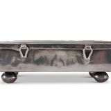 Chee Keams and Ray Poblano Silver Box with Deer Inlay