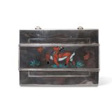 Chee Keams and Ray Poblano Silver Box with Deer Inlay