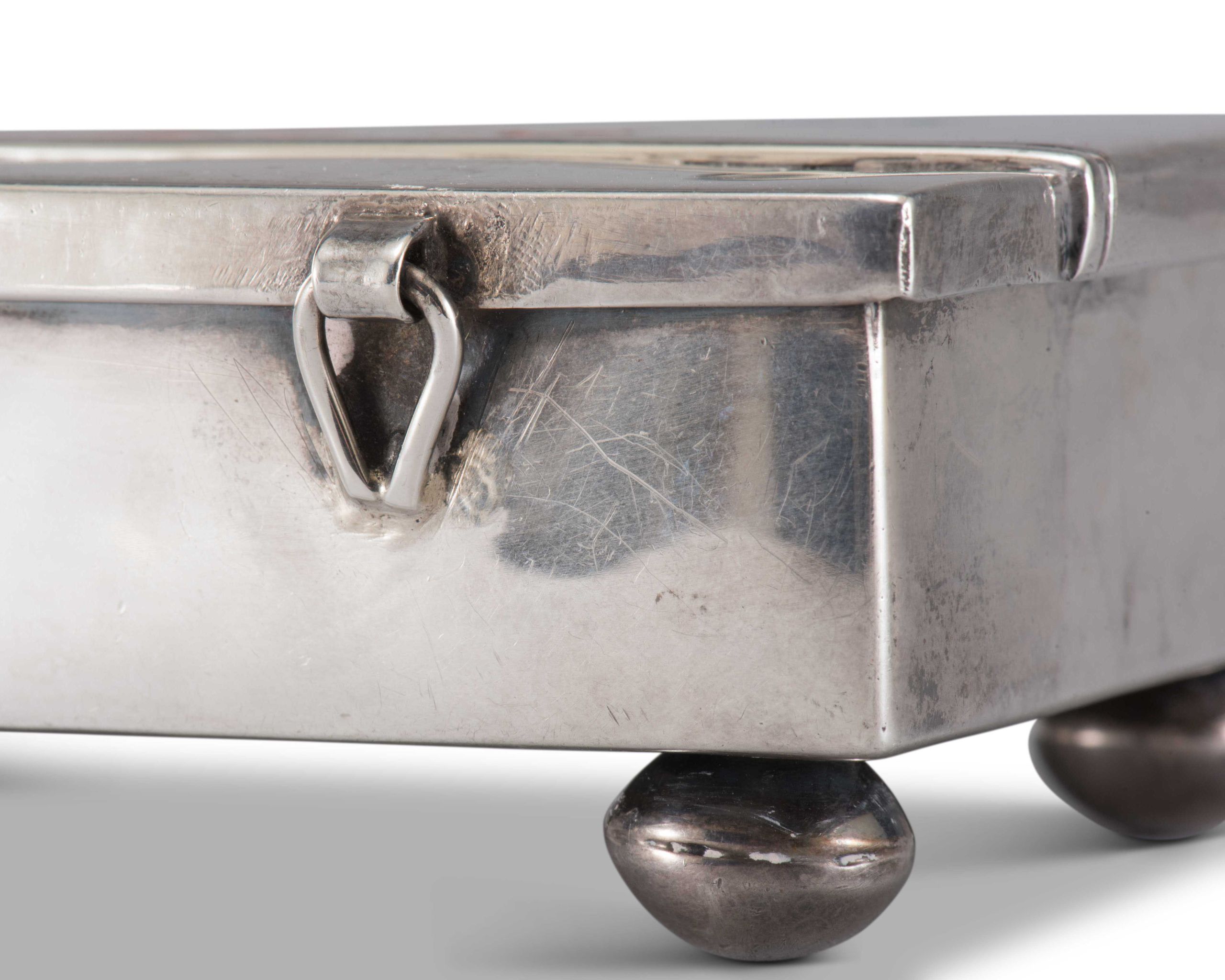 Chee Keams and Ray Poblano Silver Box with Deer Inlay