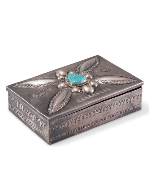 Navajo Silver Box with Turquoise