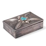 Navajo Silver Box with Turquoise