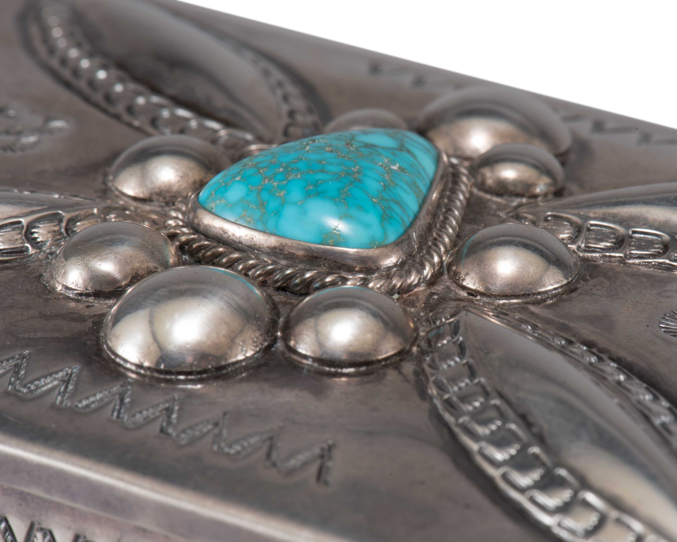 Navajo Silver Box with Turquoise