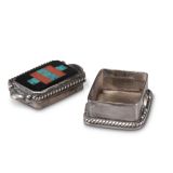 Small Navajo Silver Box with Zuni Inlay