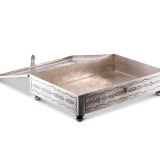 Large Navajo Silver Box with Inlaid Zuni One Horn Katsina