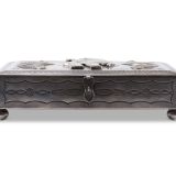 Large Navajo Silver Box with Inlaid Zuni One Horn Katsina