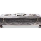 Large Navajo Silver Box with Inlaid Zuni One Horn Katsina