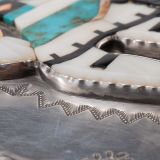 Large Navajo Silver Box with Inlaid Zuni One Horn Katsina