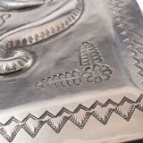 Large Navajo Silver Box with Inlaid Zuni One Horn Katsina