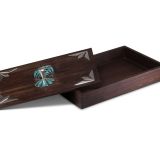 Zuni Ironwood Box with Silver and Turquoise Thunderbird