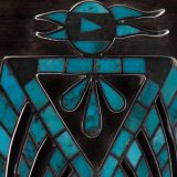 Zuni Ironwood Box with Silver and Turquoise Thunderbird