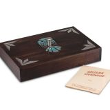 Zuni Ironwood Box with Silver and Turquoise Thunderbird