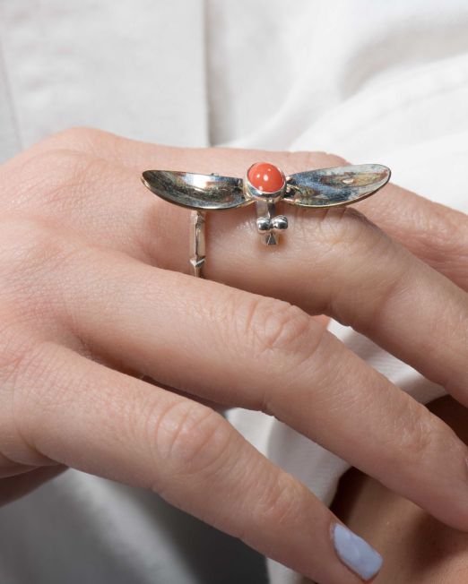 Bruce Morgan Stamped Sterling Silver Ring - Four Winds Gallery