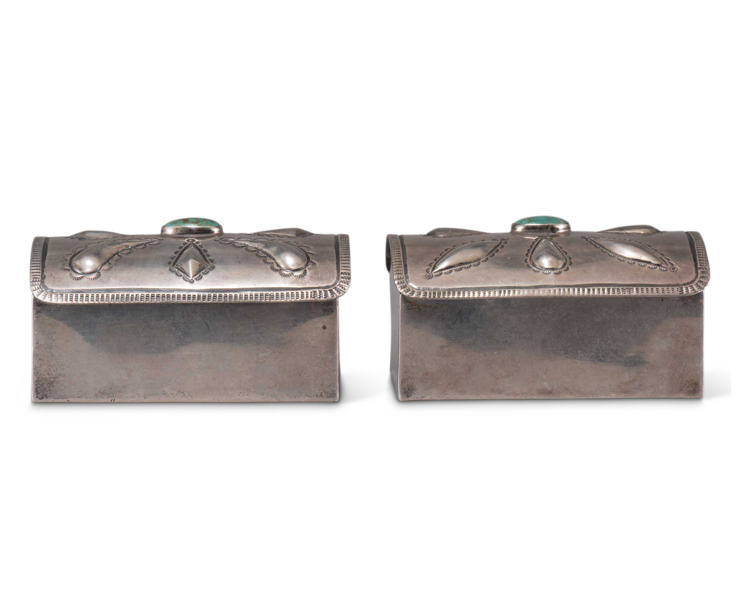 Navajo Silver Box with Bow Guard Design