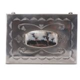 Navajo Silver Box with Petrified Wood