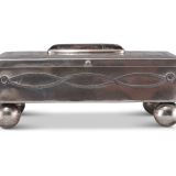 Navajo Silver Box with Petrified Wood