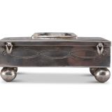 Navajo Silver Box with Petrified Wood