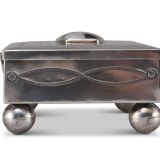 Navajo Silver Box with Petrified Wood