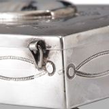 Navajo Silver Box with Petrified Wood