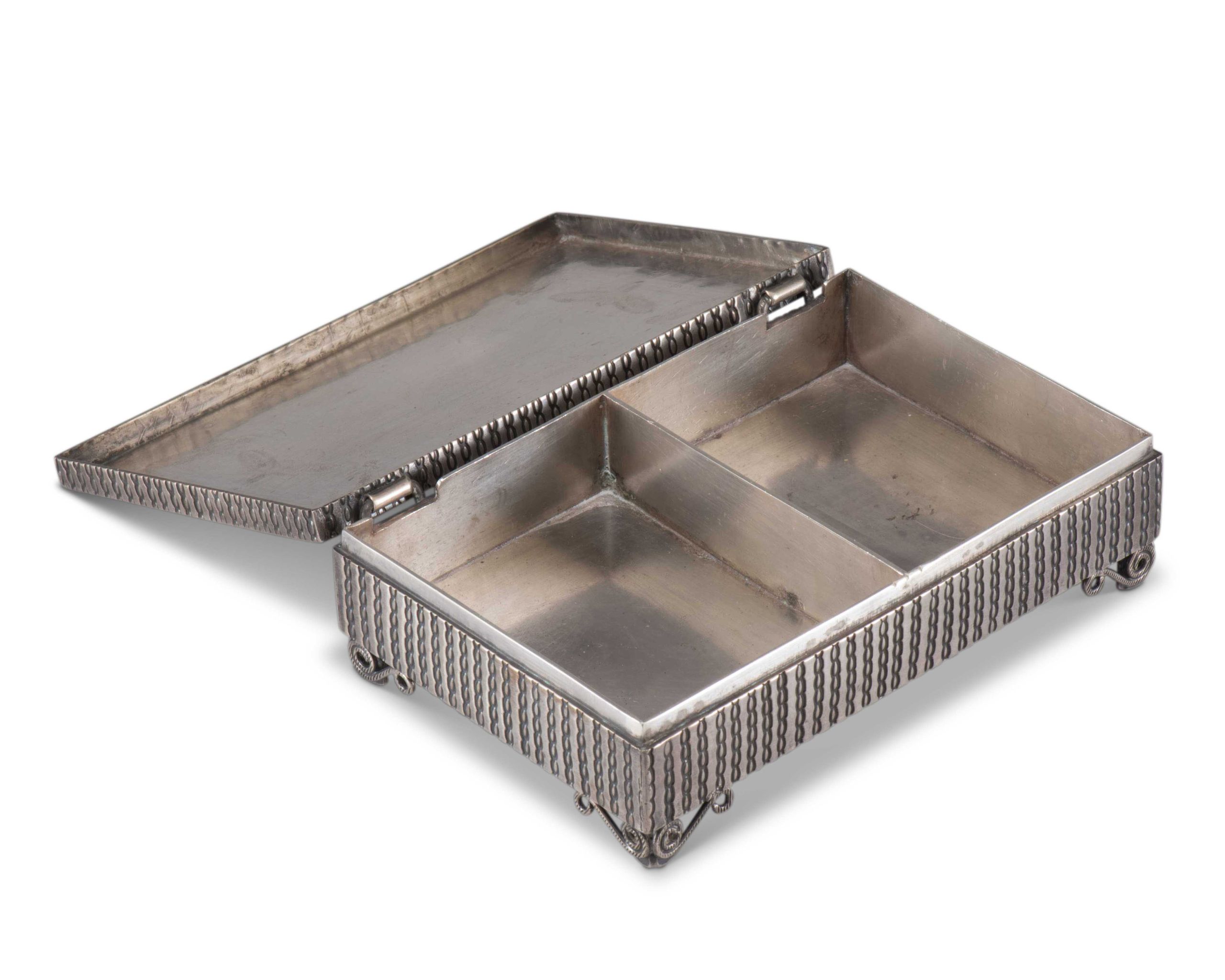 Navajo Silver Box with Zuni Inlaid Thunderbird