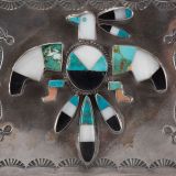 Navajo Silver Box with Zuni Inlaid Thunderbird