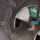 Navajo Silver Box with Zuni Inlaid Thunderbird