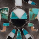 Navajo Silver Box with Zuni Inlaid Thunderbird