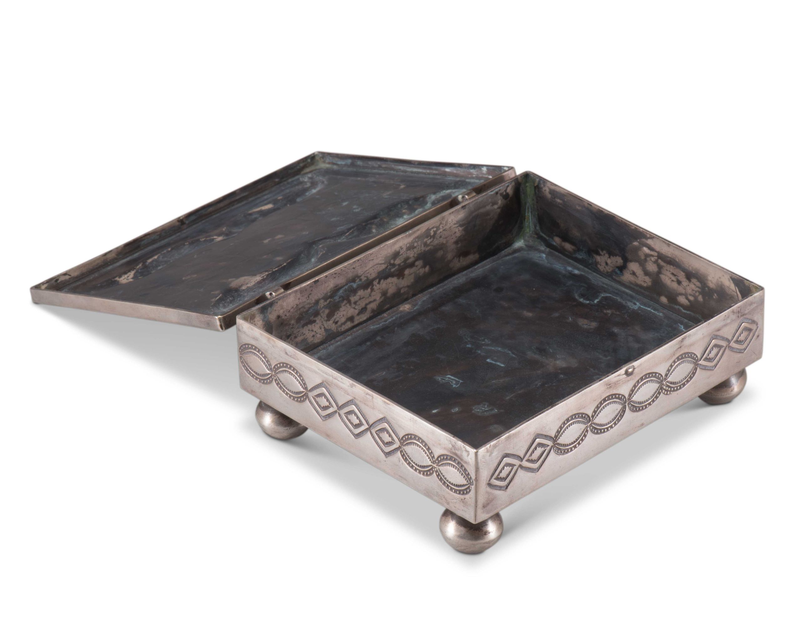 Navajo Silver Box with Turquoise