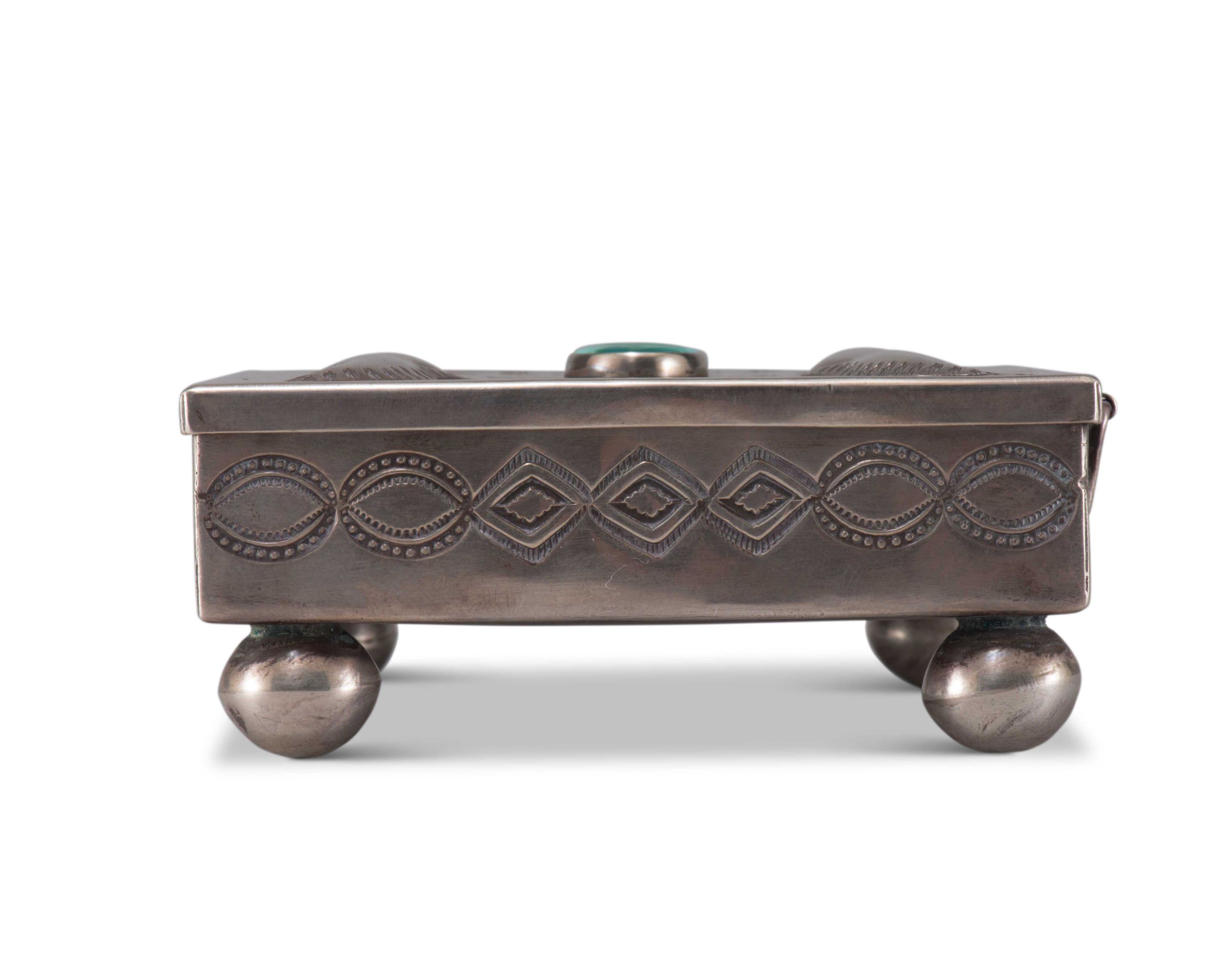 Navajo Silver Box with Turquoise