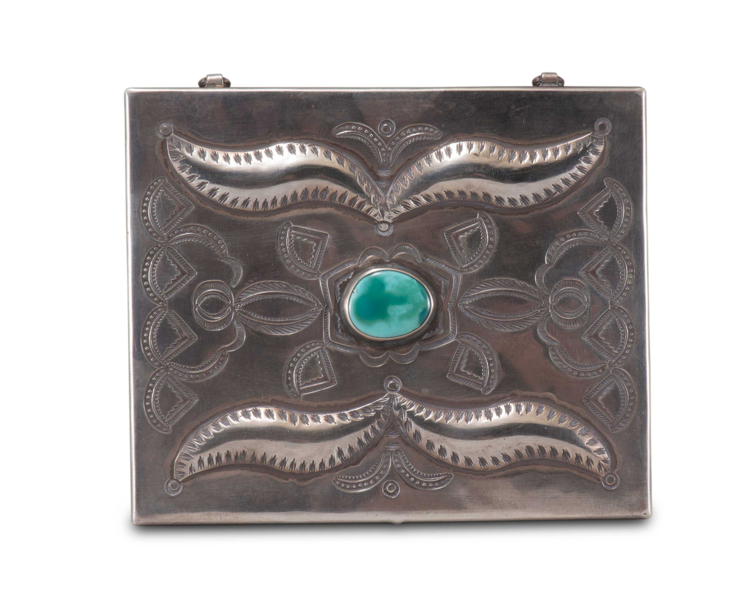 Navajo Silver Box with Turquoise