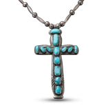Horace Iule Cross Pendant with Turquoise