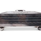 John Leekity Silver Box with Knifewing Man