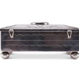 John Leekity Silver Box with Knifewing Man