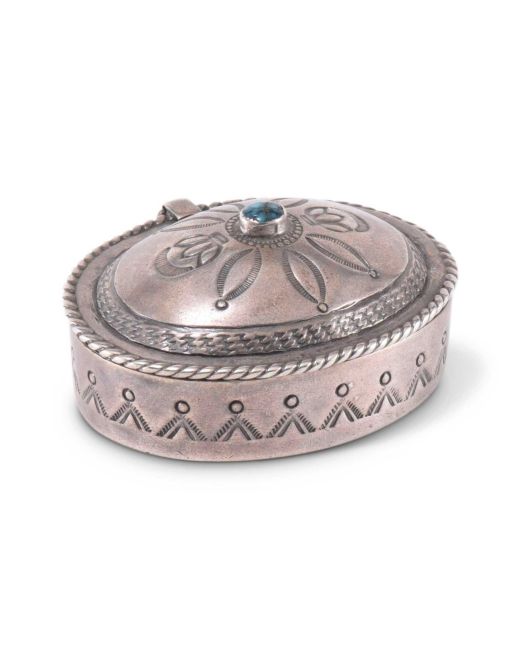 Navajo Silver Box with Turquoise