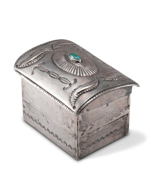Navajo Silver Box with Bow Guard Lid
