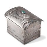 Navajo Silver Box with Bow Guard Lid