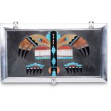 Navajo Silver Box with Zuni Inlay