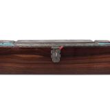 Elliott Qualo Silver and Wood Box with Inlaid Apache Gaan Dancers