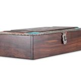 Elliott Qualo Silver and Wood Box with Inlaid Apache Gaan Dancers
