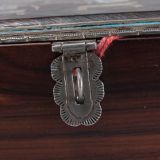 Elliott Qualo Silver and Wood Box with Inlaid Apache Gaan Dancers