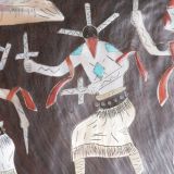 Elliott Qualo Silver and Wood Box with Inlaid Apache Gaan Dancers