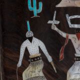 Elliott Qualo Silver and Wood Box with Inlaid Apache Gaan Dancers