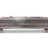 John Hoskie and Eddie Beyuka Silver Box with Inlaid Shalako