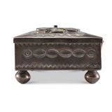 John Hoskie and Eddie Beyuka Silver Box with Inlaid Shalako