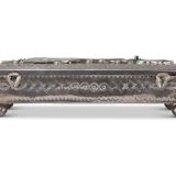 John Hoskie and Eddie Beyuka Silver Box with Inlaid Shalako