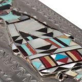 John Hoskie and Eddie Beyuka Silver Box with Inlaid Shalako
