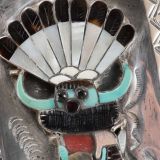 John Hoskie and Eddie Beyuka Silver Box with Inlaid Shalako