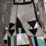 John Hoskie and Eddie Beyuka Silver Box with Inlaid Shalako