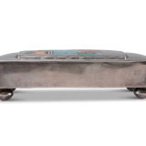 Navajo Silver Box with Zuni Inlay