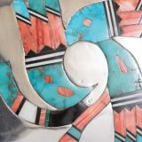 Navajo Silver Box with Zuni Inlay