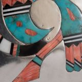 Navajo Silver Box with Zuni Inlay